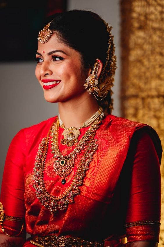 Stunning Crimson Kanjeevaram Saree